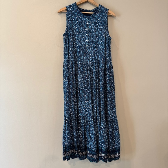 INC International Concepts Blue Floral Maxi Dress - Picture 1 of 12